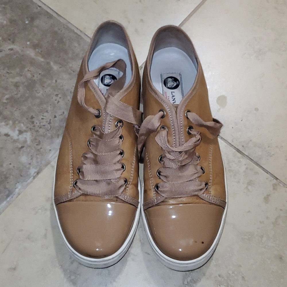 Lanvin, tan brownish sneakers